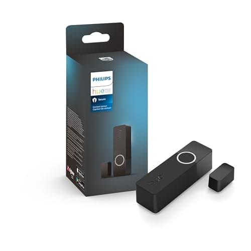 Philips Hue Secure Smart Contact Sensor, Black 1 Pack, Door Sensor Made for Indoor Doors and Windows, Door Alarm Requires Hue Bridge, Works with The Hue App
