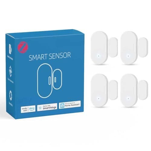 Zigbee Door Sensor 4 Pack, Mini Smart Door Sensor, Home Automation, Kid Safety, Compatible with SmartThings, Alexa, Home Assistant, Aeotec, Hubitat, Homey with Build-in Zigbee Hub, Hub Required