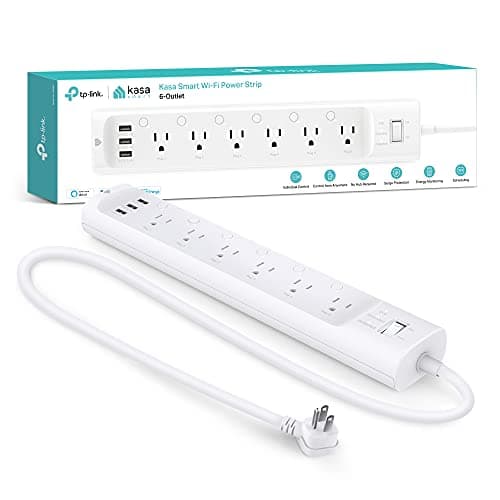 Kasa Smart Plug Power Strip HS300, Surge Protector with 6 Individually Controlled Smart Outlets and 3 USB Ports, Works with Alexa Google Home, No Hub Required , White